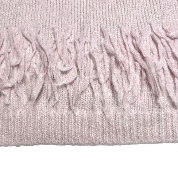 Cinq à Sept | Women | Dusty Pink Alpaca Merino Wool Knit Fringe Sweater | Medium - Picture 9 of 12